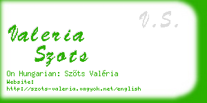 valeria szots business card
