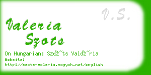 valeria szots business card